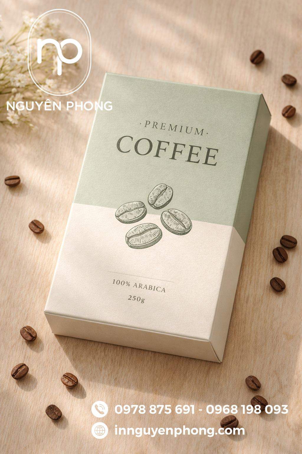 Mẫu in hộp đựng cà phê chất lượng 